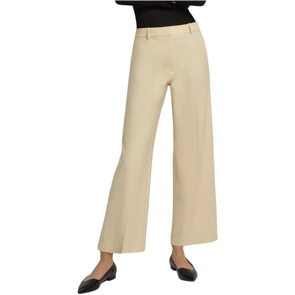 Theory Pants - THEORY | NWT Relaxed Trouser Pant | Good Wool Butter Yellow | MidRise WideLeg 10